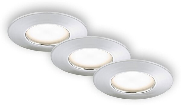 BRI 7204038 3ks sada LED vestavné svítidlo, pr. 7,5 cm, chrom (starý kód: BRI 7204-038) - BRILONER
