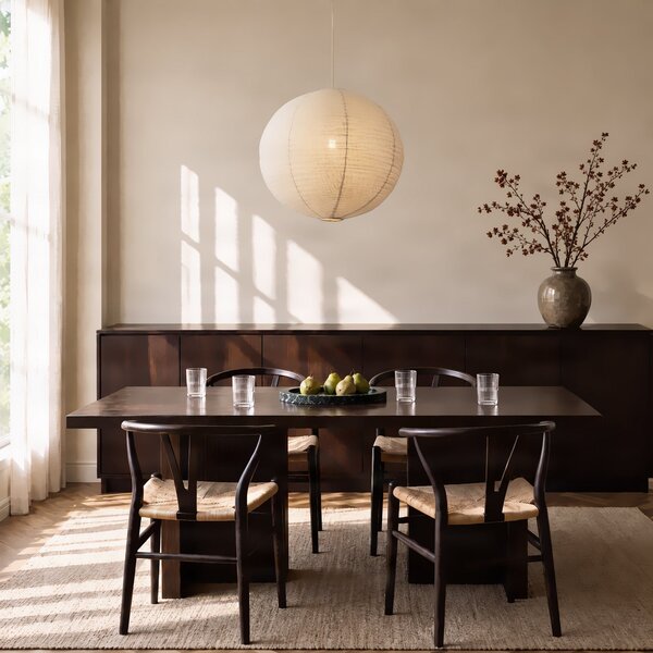 Závěsná svítidlo Lindby, Autumn, stmívatelné, Béžová, Obývací pokoj, Tkanina / Textil, Skandinávský