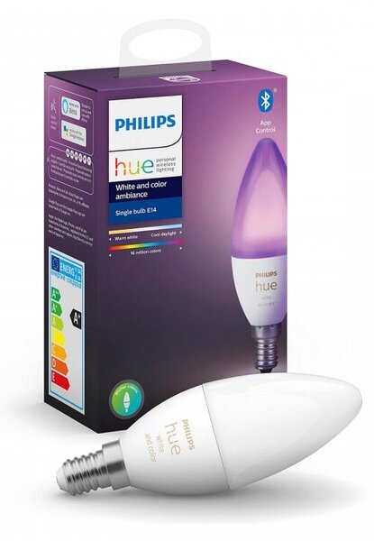 Hue WACA LED žárovka E14 B39 4W 470lm 2000-6500K RGB IP20