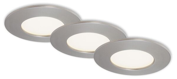 BRI 7282032 3ks sada LED vestavné svítidlo, pr. 8,5 cm, 4,8 W, matný nikl (starý kód: BRI 7282-032) - BRILONER