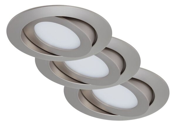 BRI 7283032 3ks sada LED vestavné svítidlo, pr. 10,6 cm, 4,8 W, matný nikl (starý kód: BRI 7283-032) - BRILONER