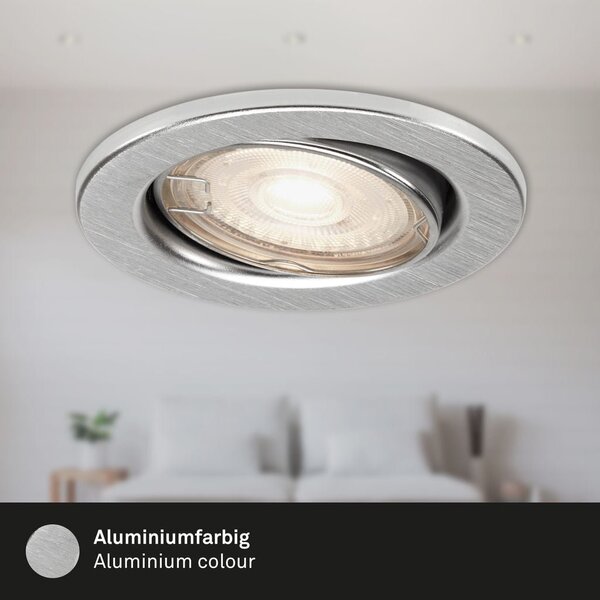 BRI 7147039 3ks LED vestavné svítidlo, pr. 8,6 cm, 5 W, hliník (starý kód: BRI 7147-039) - BRILONER