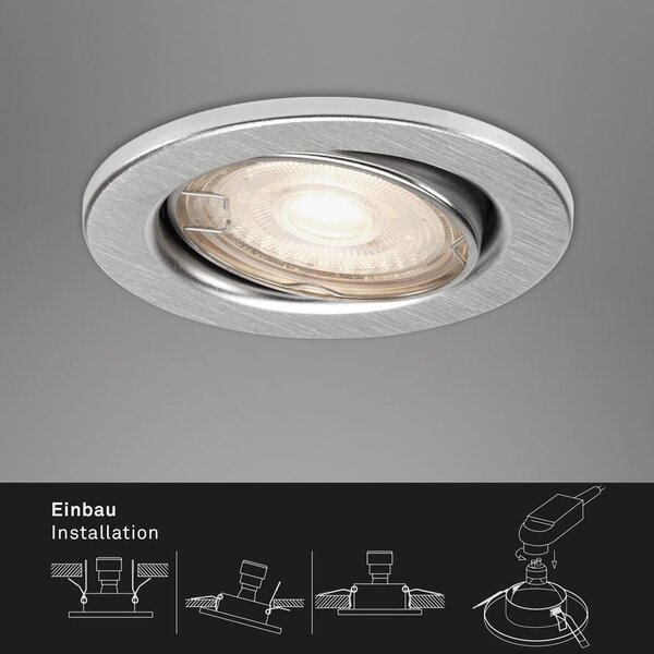BRI 7147039 3ks LED vestavné svítidlo, pr. 8,6 cm, 5 W, hliník (starý kód: BRI 7147-039) - BRILONER