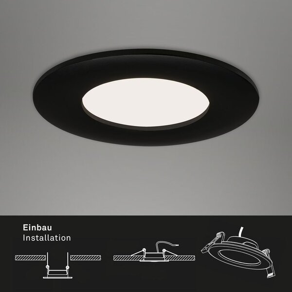 BRI 7113435 3ks sada LED vestavné svítidlo, pr. 8,5 cm, 5 W, 450 lm, černá (starý kód: BRI 7113-435) - BRILONER
