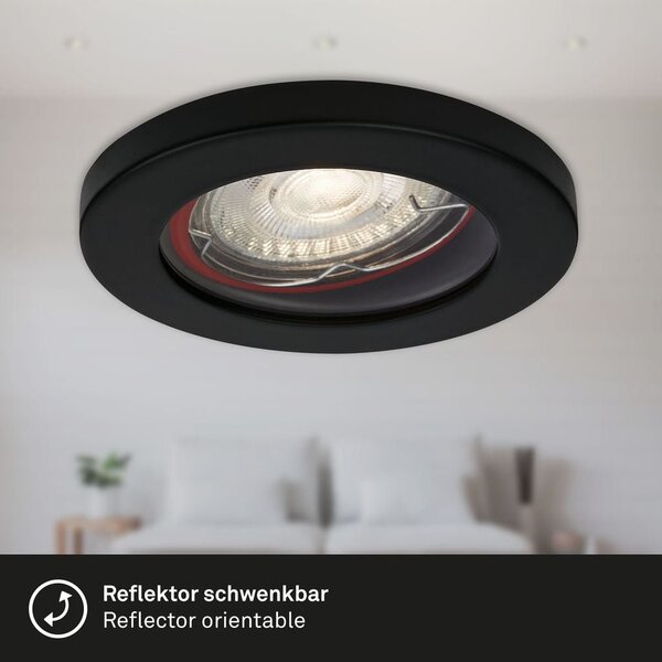 BRI 7181035 3ks sada LED vestavné svítidlo, pr. 8,5 cm, 5 W, 400 lm, černá (starý kód: BRI 7181-035) - BRILONER