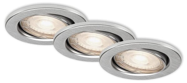 BRI 7147039 3ks LED vestavné svítidlo, pr. 8,6 cm, 5 W, hliník (starý kód: BRI 7147-039) - BRILONER