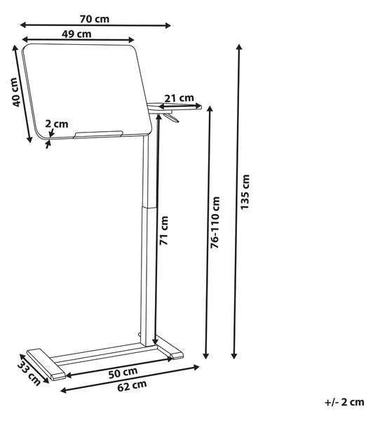 Manuálně nastavitelný stojan na notebook SCHOLA Černá 70 cm 40 cm