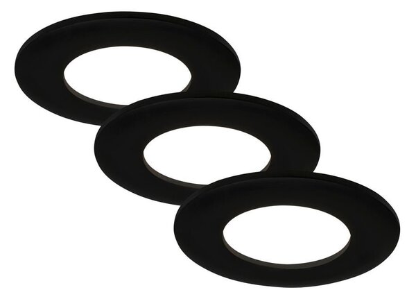 BRI 7113435 3ks sada LED vestavné svítidlo, pr. 8,5 cm, 5 W, 450 lm, černá (starý kód: BRI 7113-435) - BRILONER