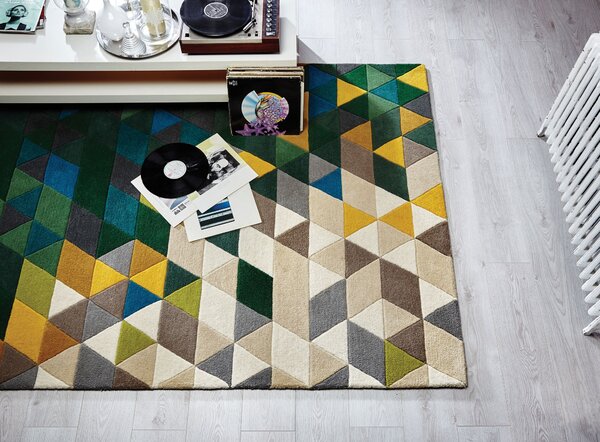 Flair Rugs 120x170 cm Ručně všívaný kusový koberec Illusion Prism Green/Multi, vícebarevná, ložnice