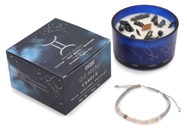 Zodiakální křišťálová svíčka s energetickým náramkem – BLÍŽENCI - 474 - 478 - 387