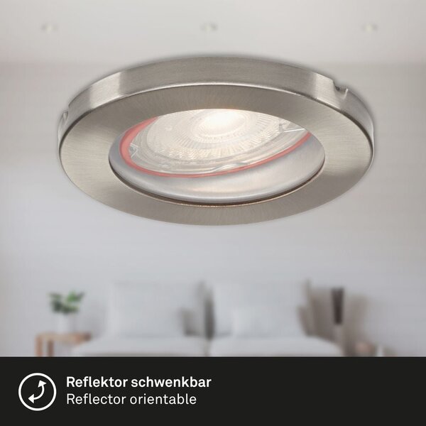 BRI 7181032 3ks sada LED vestavné svítidlo, pr. 8,5 cm, 5 W, matný nikl (starý kód: BRI 7181-032) - BRILONER