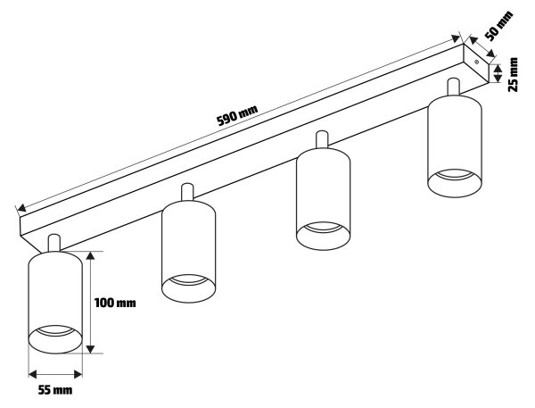 Brilagi - Koupelnové bodové svítidlo SELE 4xGU10/30W/230V IP44 stříbrná