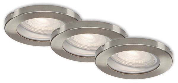 BRI 7181032 3ks sada LED vestavné svítidlo, pr. 8,5 cm, 5 W, matný nikl (starý kód: BRI 7181-032) - BRILONER