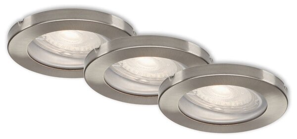 BRI 7181032 3ks sada LED vestavné svítidlo, pr. 8,5 cm, 5 W, matný nikl (starý kód: BRI 7181-032) - BRILONER