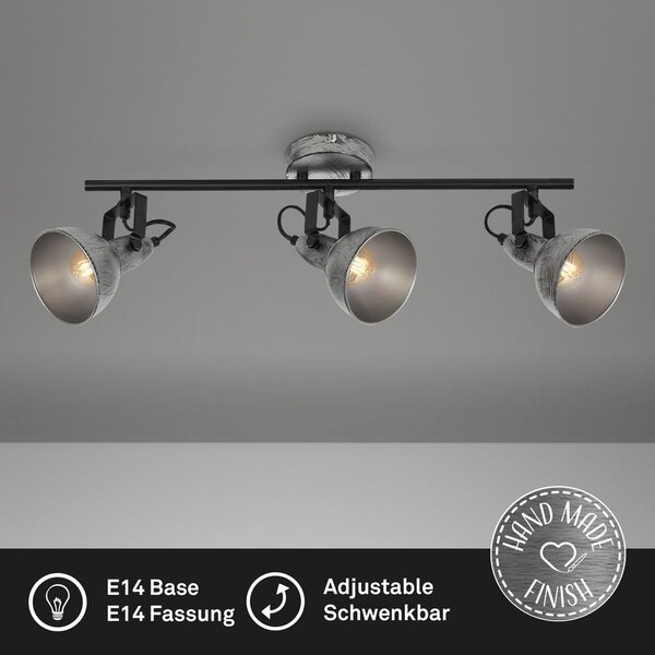 BRILO 2049034 Bodové svítidlo pr. 10 cm 3x E14 max. 40W antická stříbrná (starý kód: BRILO 2049-034) - BRILO