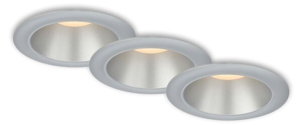 BRI 7041-034 LED vestavná svítidla sada, pr.9,5 cm, 3x LED, 4,9 W, 480 lm, matný chrom - BRILONER
