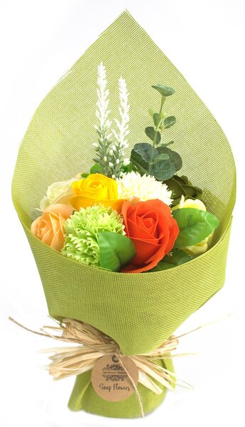 Stojící kytice mýdlových růží - Zelená svěžest - 867 - 474 - 478 - 584