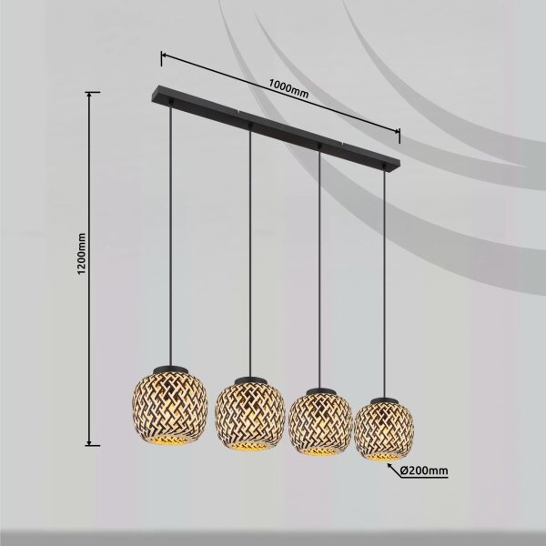 Globo 15766-4H - Lustr na lanku COLLY 4xE27/15W/230V