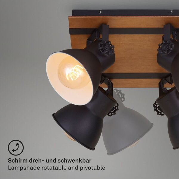 BRILO 2742045 Bodové svítidlo 38 cm 4x E27 40W černá (starý kód: BRILO 2742-045) - BRILO