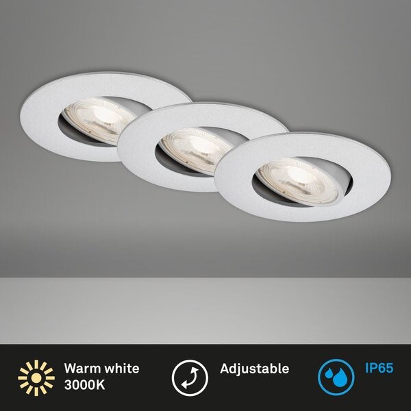 BRI 7602034 LED vestavné svítidlo 4,4 cm 3x 4,9 W 480lm chrom - BRILONER