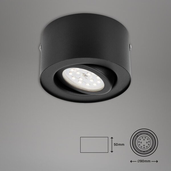 BRI 7121-015 LED přisazené svítidlo, pr. 9 cm, 5 W, černá - BRILONER