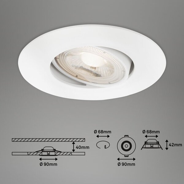 BRI 7602036 LED vestavné svítidlo 4,4 cm 3x 4,9 W 480lm bílé - BRILONER