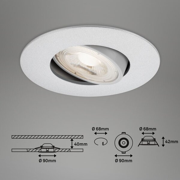 BRI 7602034 LED vestavné svítidlo 4,4 cm 3x 4,9 W 480lm chrom - BRILONER
