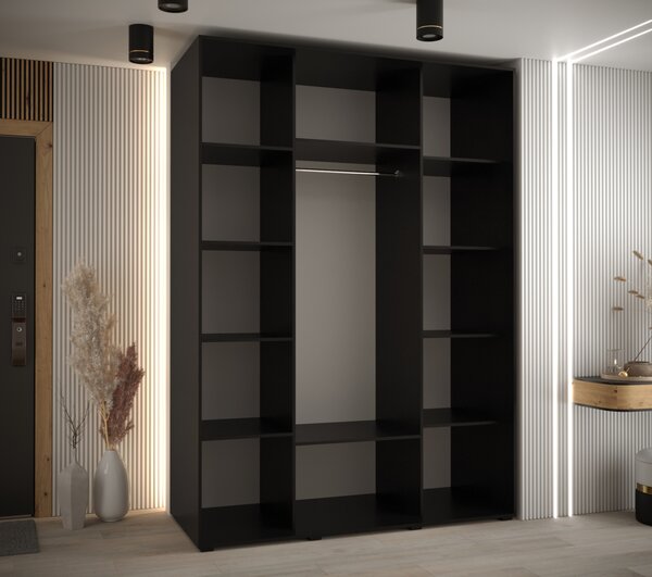 Šatní skříň ASIRI 1 - 180/60 cm, černá / černá