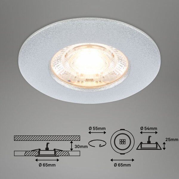 BRI 7606034 3ks sada LED vestavné svítidlo, 6,5 cm, 3,6W, 350lm matný chrom - BRILONER