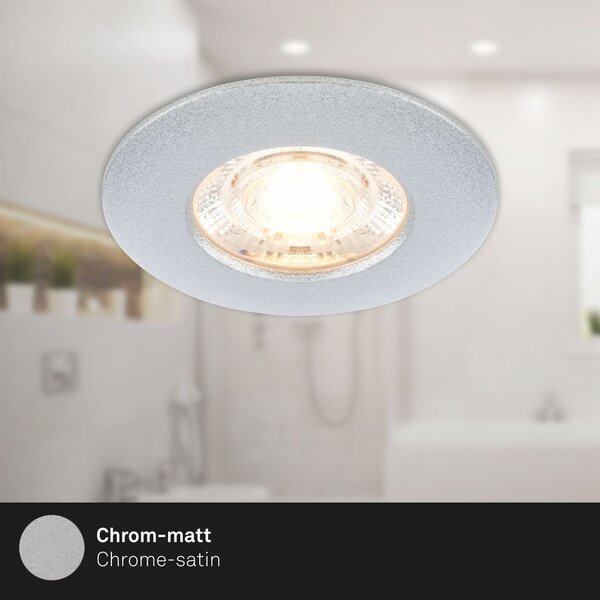 BRI 7606034 3ks sada LED vestavné svítidlo, 6,5 cm, 3,6W, 350lm matný chrom - BRILONER