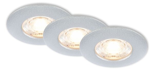 BRI 7606034 3ks sada LED vestavné svítidlo, 6,5 cm, 3,6W, 350lm matný chrom - BRILONER