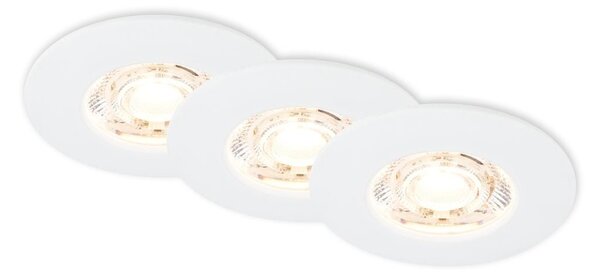 BRI 7606036 3ks sada LED vestavné svítidlo, 6,5 cm, 3,6W, 350lm, bílé - BRILONER