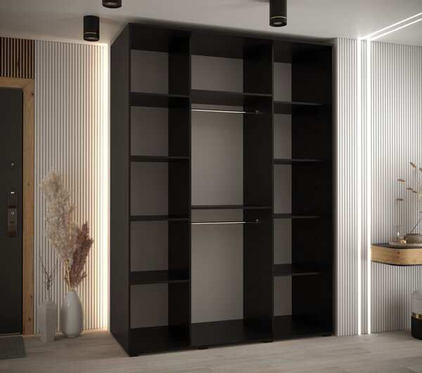 Šatní skříň ASIRI 1 - 180/60 cm, černá / černá