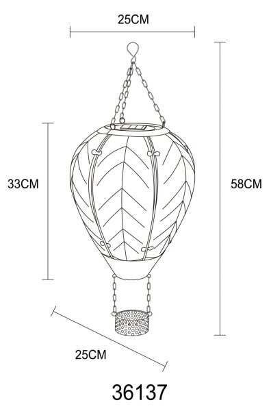 Globo 36137 - LED Závěsná solární dekorace 24xLED/0,2W/3V IP44 létající balón