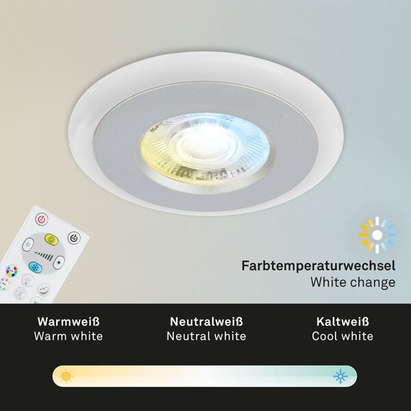 BRI 7040-034 LED vestavná svítidla sada, pr.8,4 cm, 3x LED, 5 W, 460 lm, matný chrom - BRILONER