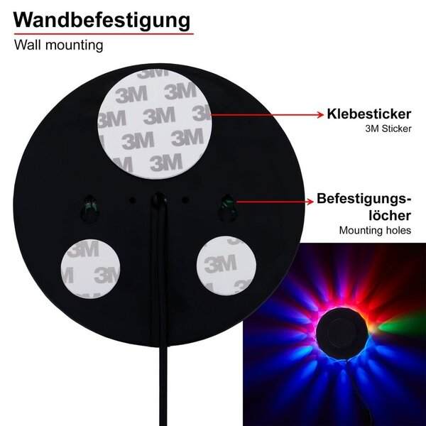 BRILO 2341-048 LED RGB světelný puk pr. 12,5 cm max. 3W černá - BRILO