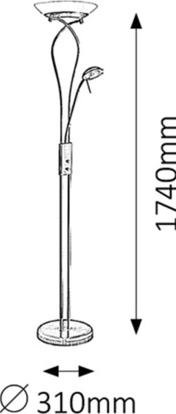 Rabalux 4077 - Stmívatelná stojací lampa GAMMA 1xR7s/230W + 1xG9/40W