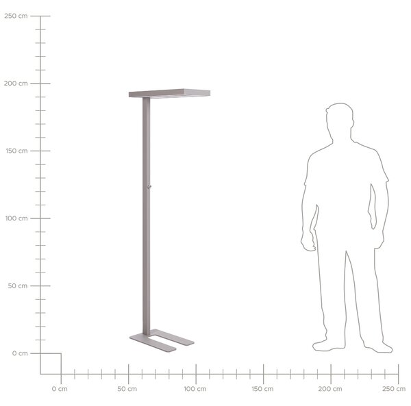 LED stojací lampa TAURUS se stmívačem Kov Stříbrná