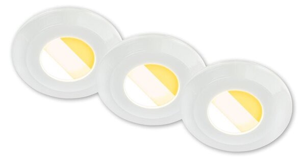 BRI 7588036 Klira 3ks sada LED vestavné bodové svítidlo do koupelny 230V, CTS přepínač, IP44, bílé - BRILONER