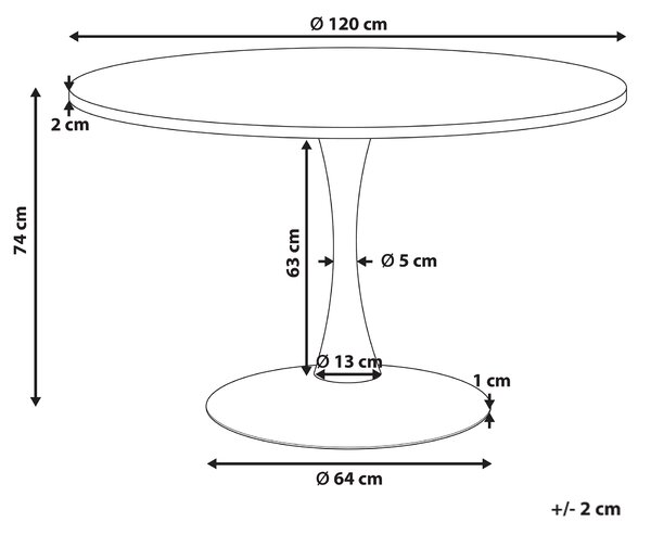 Jídelní stůl BOCA Bílý mramor 120 cm 120 cm