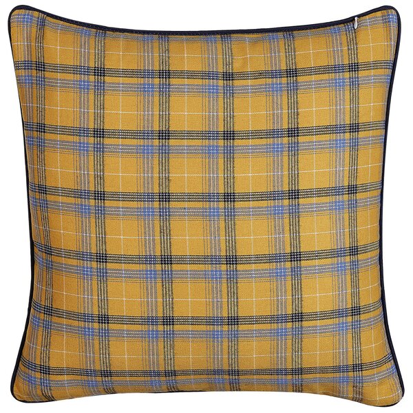 Sada 2 dekorativních polštářů DICENTRA 45 x 45 cm Žlutá Kostkovaný vzor