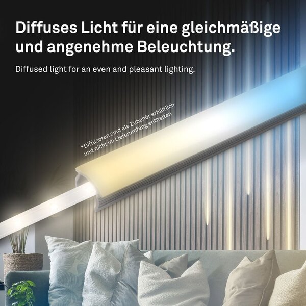BRI 8020294 Startovací sada CCT LED pásek pro nástěnné panely – 260cm, dálkový ovladač, vč. rozbočovače - BRILONER