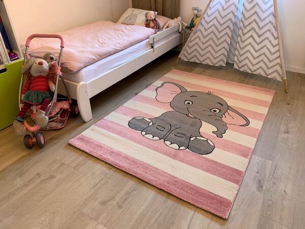 Vopi, Dětský koberec Kiddo A1087 pink, 80x150, růžová, dětský pokoj