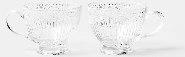 Sinsay - Skleněné šálky s reliéfním vzorem 2 pack - clear