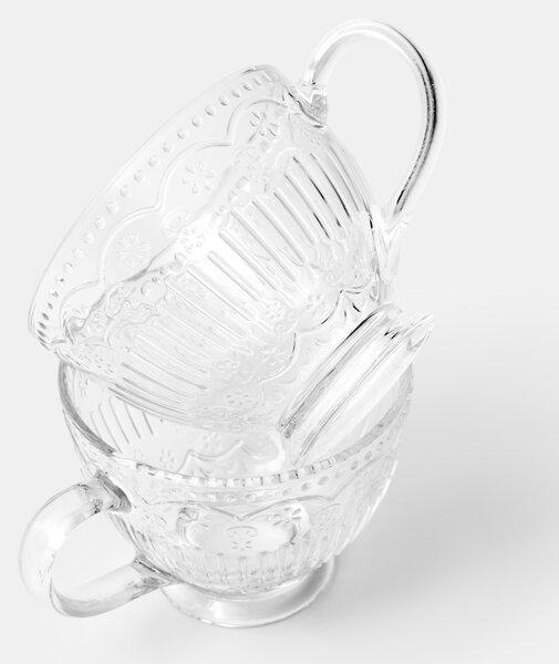 Sinsay - Skleněné šálky s reliéfním vzorem 2 pack - clear