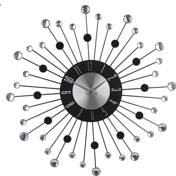 Nástěnné hodiny STONES, černá barva, 43 cm