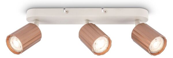 BRI 2324034 Skaft stropní bodové svítidlo - GU10 patice, max. 9W, nastavitelné, kávová, 3-ramenné - BRILONER