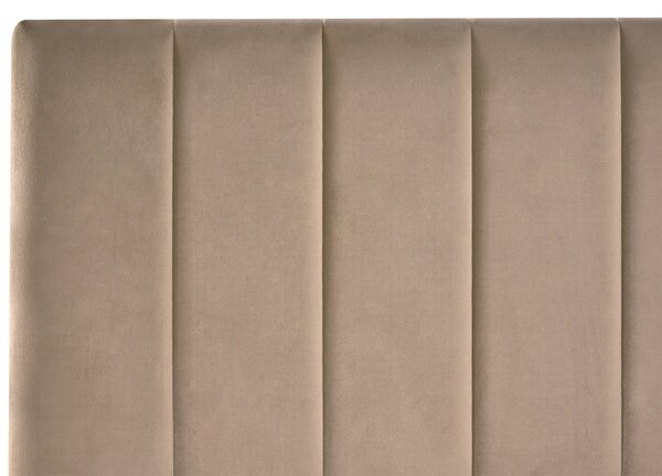 Postel s úložnými zásuvkami Umělý samet LONZAC 140 x 200 cm Taupe