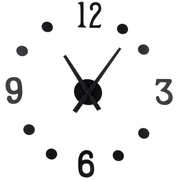 Nástěnné hodiny, černé nástěnné hodiny, 31x11x5 cm