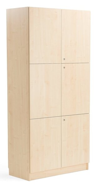 AJ Produkty Skříň THEO, 3 dvoukřídlé dveře, 2100x1000x470 mm, bříza